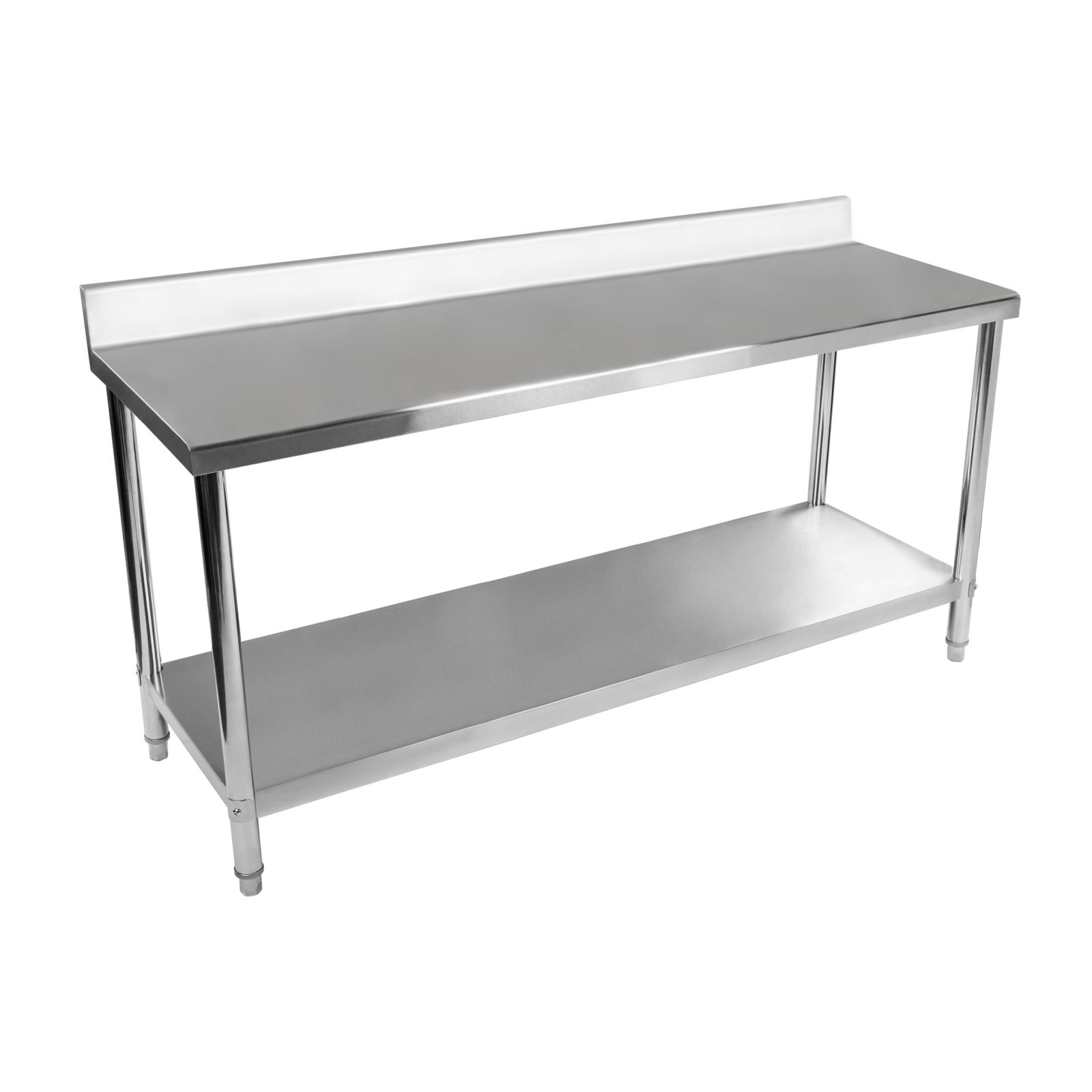 Pracovný stôl z ušľachtilej ocele - 200 x 60 cm - s lemom - 195 kg