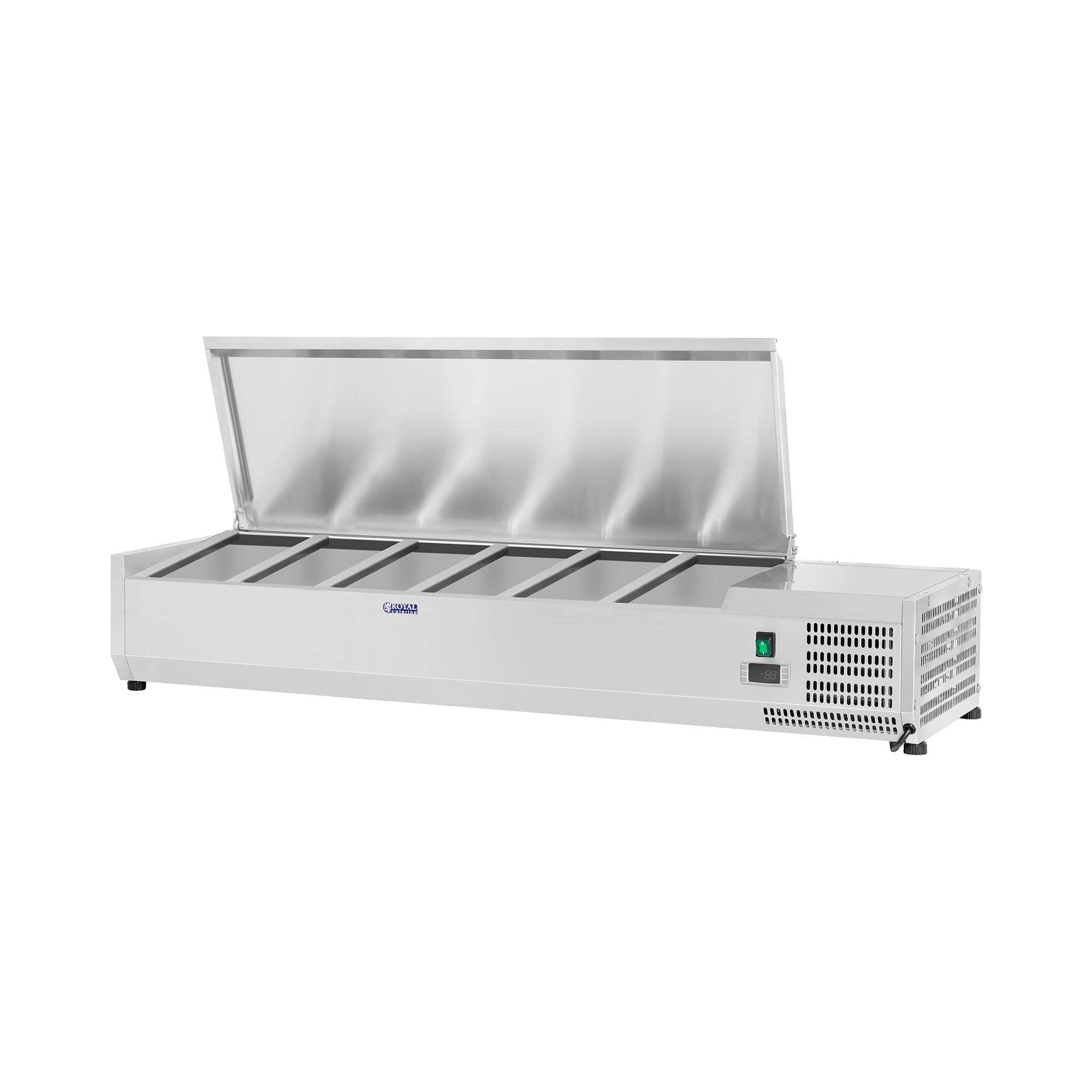 Chladiaca vitrína 140 x 33 cm 6 nádob GN 1/4 - Pultové chladničky Royal Catering