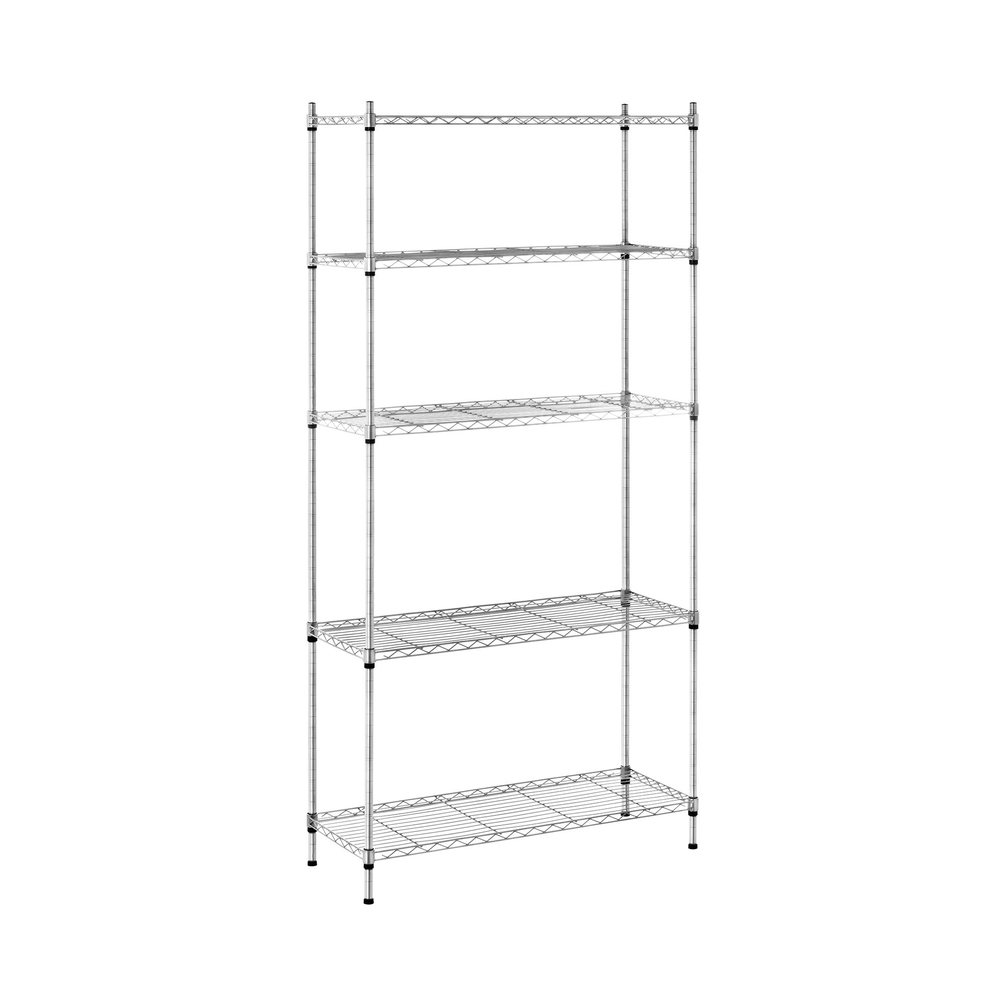 Kovový regál - 35 x 90 x 180 cm - 150 kg - šedý