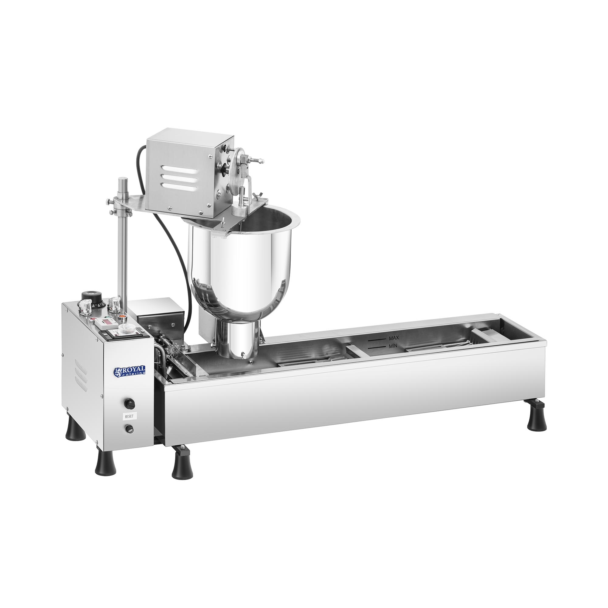 Stroj na donuty 10 l 3000 W 450 donutov/h vypúšťací kohútik - Výrobník donutov Royal Catering
