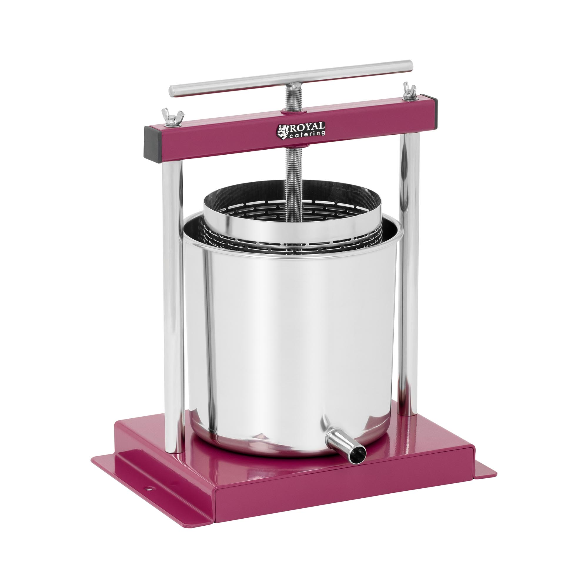 Torchietto premitutto manuale - acciaio inox - 5 L - ciotola di raccolta con tubo di scarico inclusa