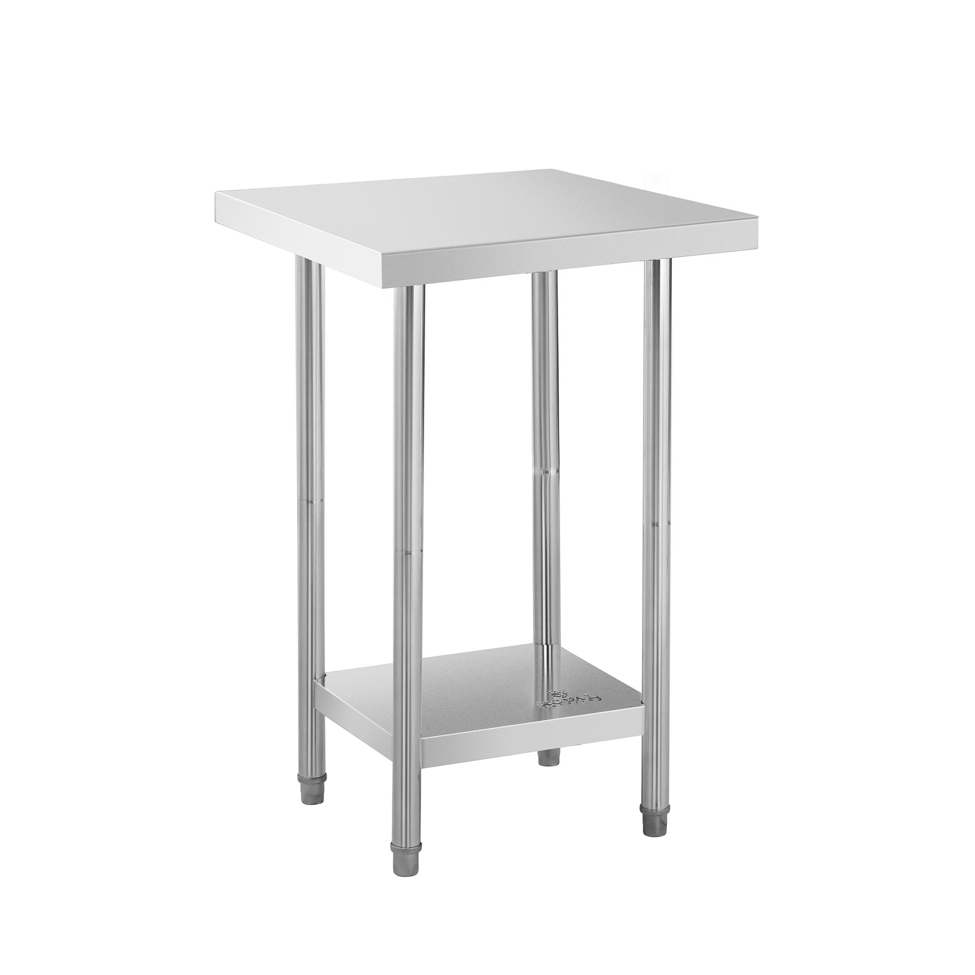 Pracovný stôl z nehrdzavejúcej ocele - 61 x 61 cm - nosnosť 480 kg