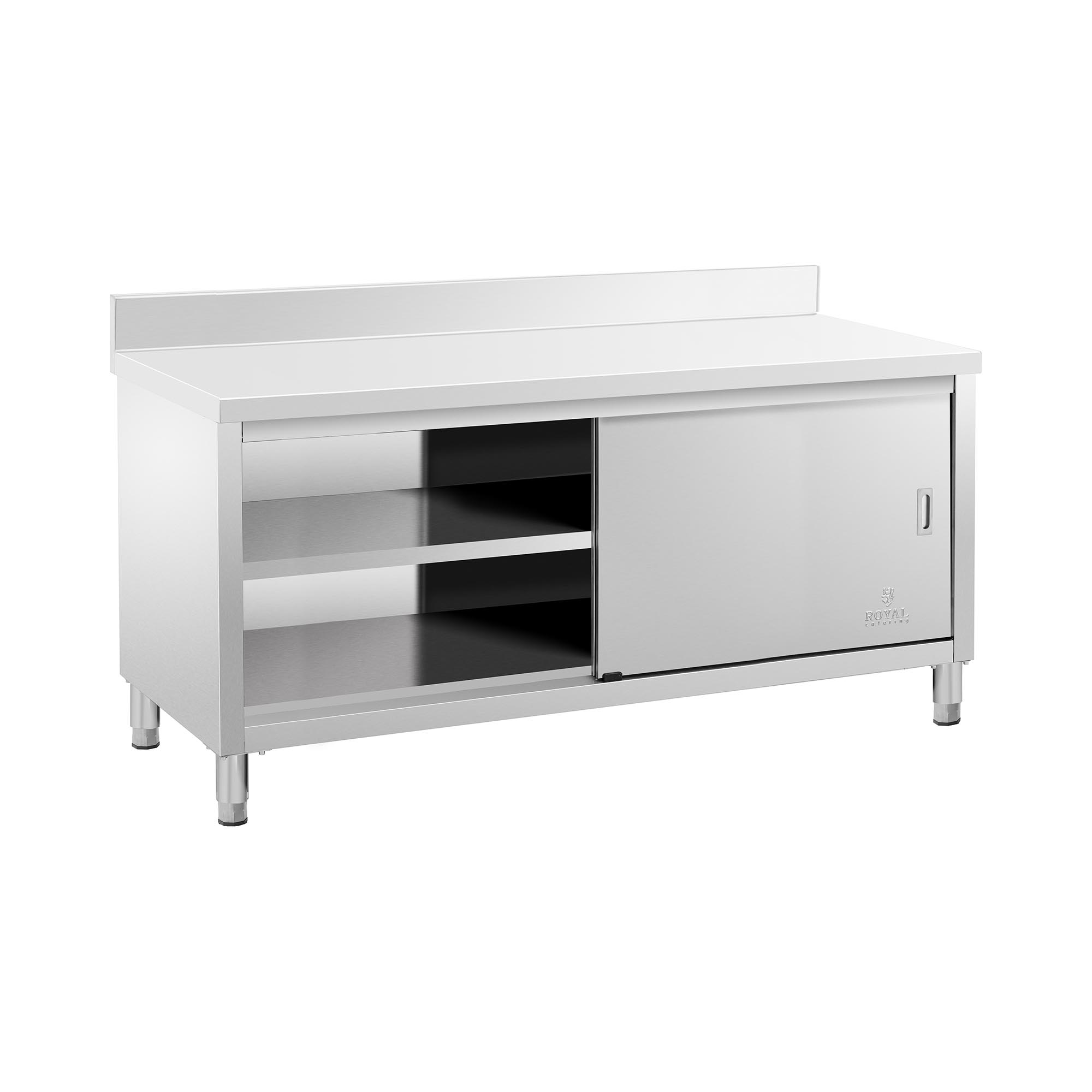 Pracovná skrinka z nehrdzavejúcej ocele ECO 180 x 70 cm 600 kg stojan - Pracovné stoly so skrinkou Royal Catering