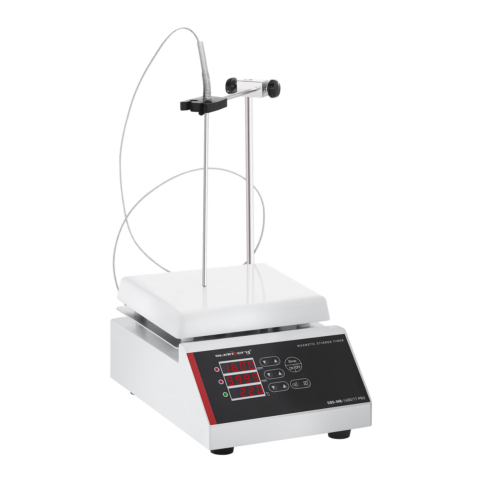 Magnetické miešadlo s vyhrievacou platňou PRO - 5 l - 1600 ot/min - do 220 °C