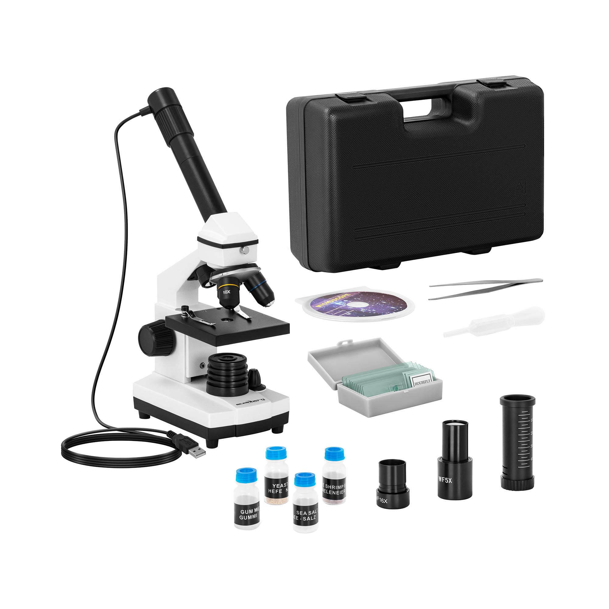 Mikroskop 20 až 1 280-násobné zväčšenie fotoaparát 10 Mpx LED vrátane príslušenstva - Mikroskopy Steinberg Systems