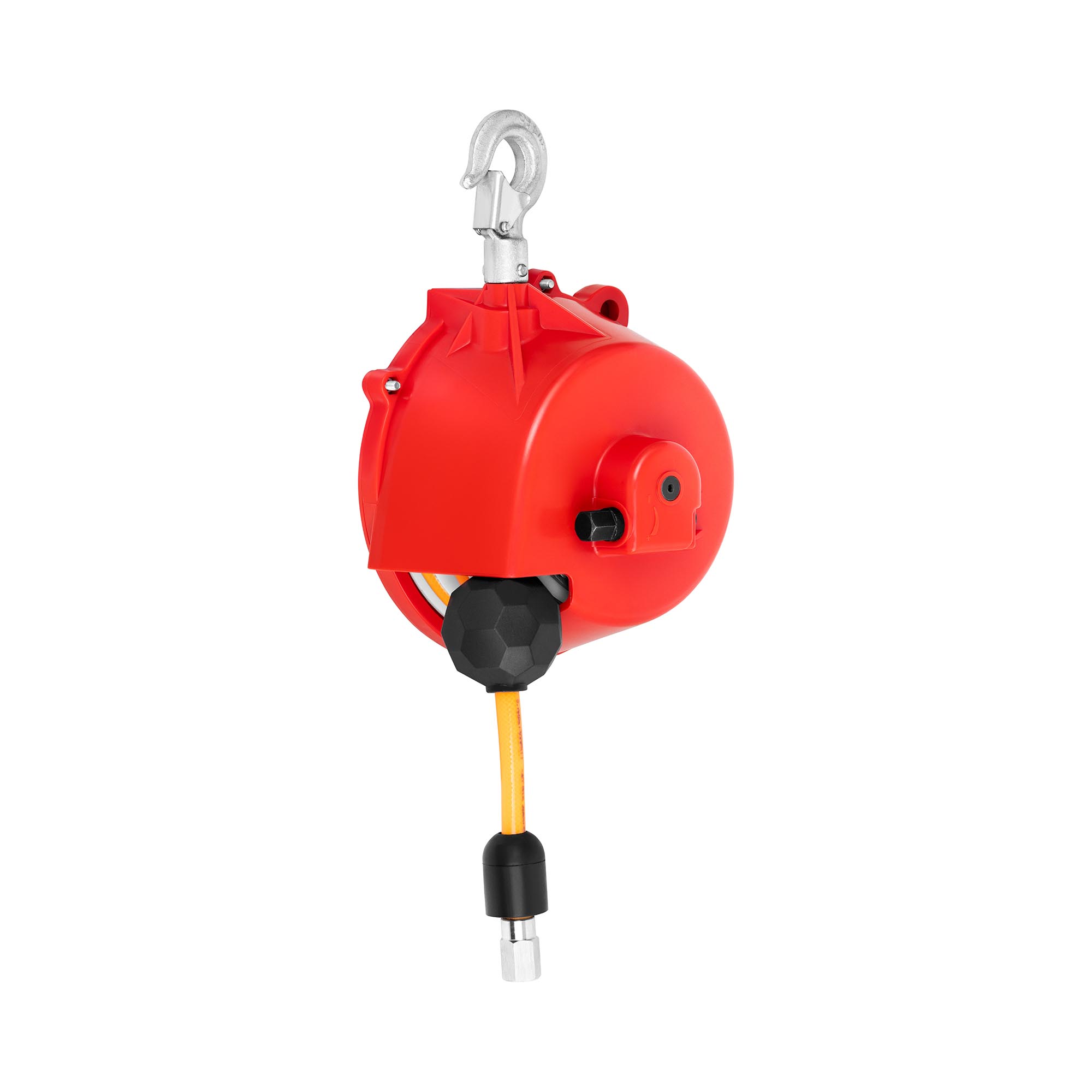 Vzduchový balansér 1,5 2,5 kg 1,3 m - Balancéry Steinberg Systems. Vyvážte svoje pracovné postupy so vzduchovým balancérom SBS-AHB-25 značky Steinberg Systems. Umožňuje ľahké polohovanie ťažkého pneumatického náradia, čo umožňuje bezproblémovú prácu v dielni, v sériovej výrobe či v montážnej hale&nbsp;Vyvažovač stlačeného vzduchu je ako ďalšia pomocná ruka, ktorá vás odľahčí pri používaní ťažkých nástrojov na stlačený vzduch. S hmotnosťou 1,5 - 2,5 kg udrží váš nástroj v polohe, v akej ho potrebujete. Výhodou je, že pri práci nemusíte držať celú váhu a ste menej unavení. Na druhej strane sa dá nástroj ľahšie a presnejšie viesť, aby ste pri práci dosiahli lepšie výsledky.&nbsp;Puzdro pružinového vyvažovača je vyrobené z odolnej a pevnej ocele, ktorá ľahko odoláva trvalému zaťaženiu. Pevná polyesterová hadica bezpečne drží pneumatické náradie počas montáže alebo inej práce. Hadica zároveň zásobuje spotrebič stlačeným vzduchom s pracovným tlakom 10 barov; maximálny tlak je 60 barov. Vyvažovač je napájaný stlačeným vzduchom cez prípojku R 3/8", nástroj je pripojený k hadici cez prípojku R1/4". Na bezpečné a bezproblémové používanie pridržiavacieho zariadenia sa musí vyvažovacia pružina vždy používať vo zvislej polohe, aby sa optimalizovalo vyrovnávanie hmotnosti.&nbsp;Hadica má dĺžku 1,3 metra, čo vám poskytuje optimálnu voľnosť pohybu počas práce. Vyvažovač hadíc má nástroj vždy po ruke, takže pracovisko, napríklad v montážnej hale, je vždy upratané a pripravené na použitie. Pri výbere pneumatického vyvažovača pre vaše pneumatické náradie by ste sa mali uistiť, že hmotnosť neklesne pod minimálnu hmotnosť a neprekročí maximálnu hmotnosť!