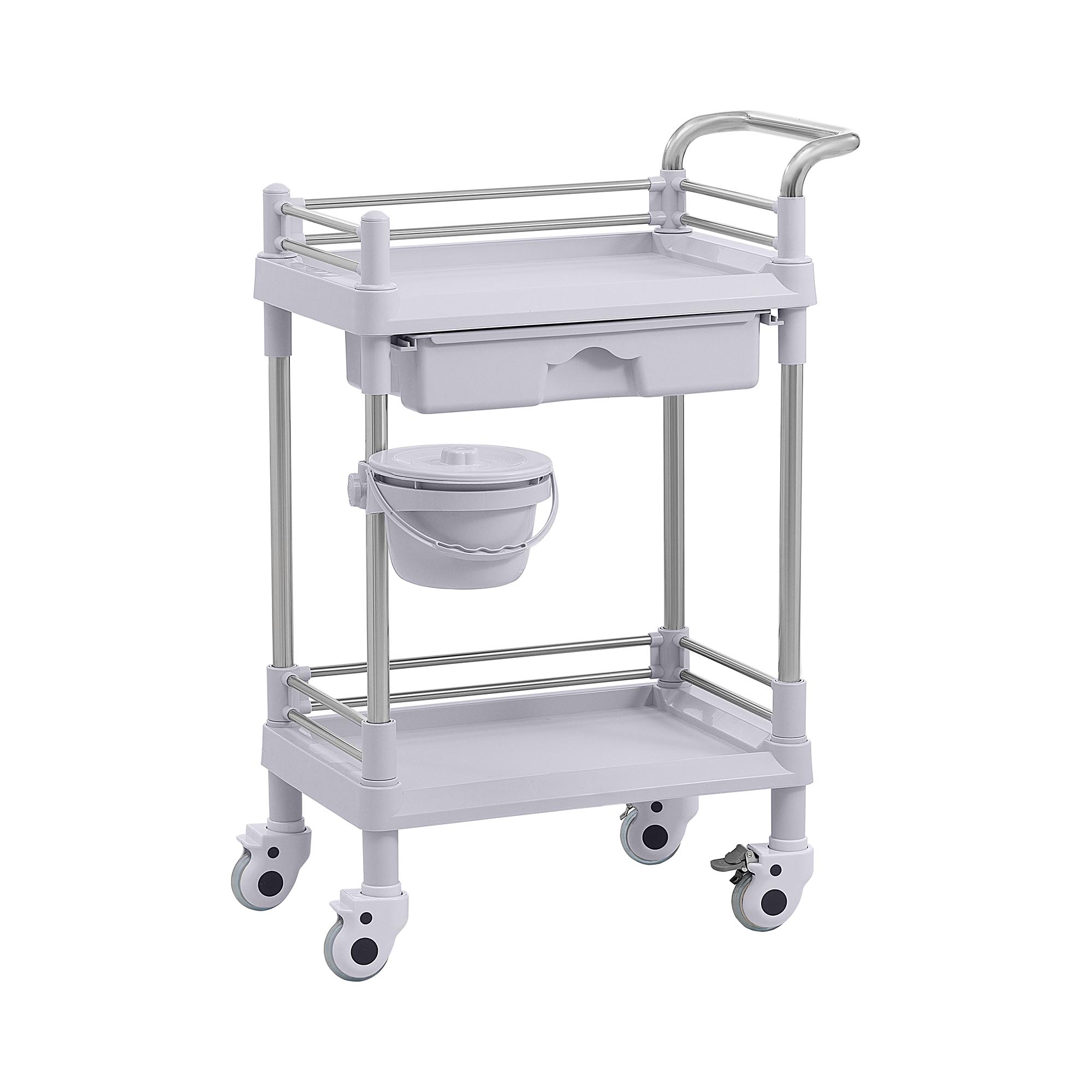 Levně Laboratorní vozík 2 police o rozměru 43 x 30 x 14 cm 1 zásuvka 20 kg - Laboratorní vozíky Steinberg Systems