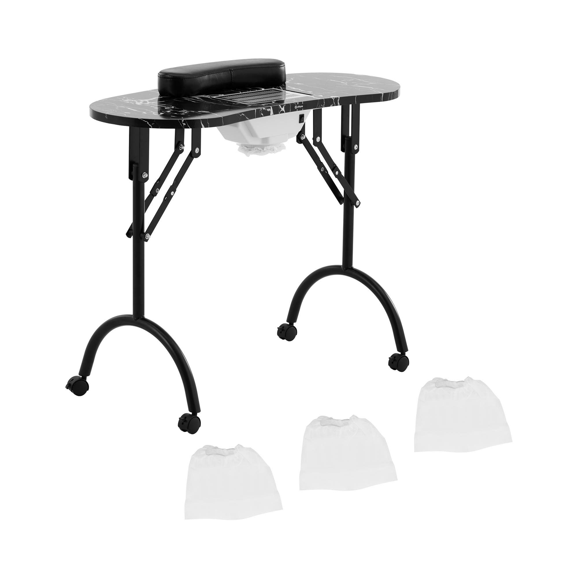 tavolo-manicure-pieghevole-nero-4-ruote-con-aspiratore