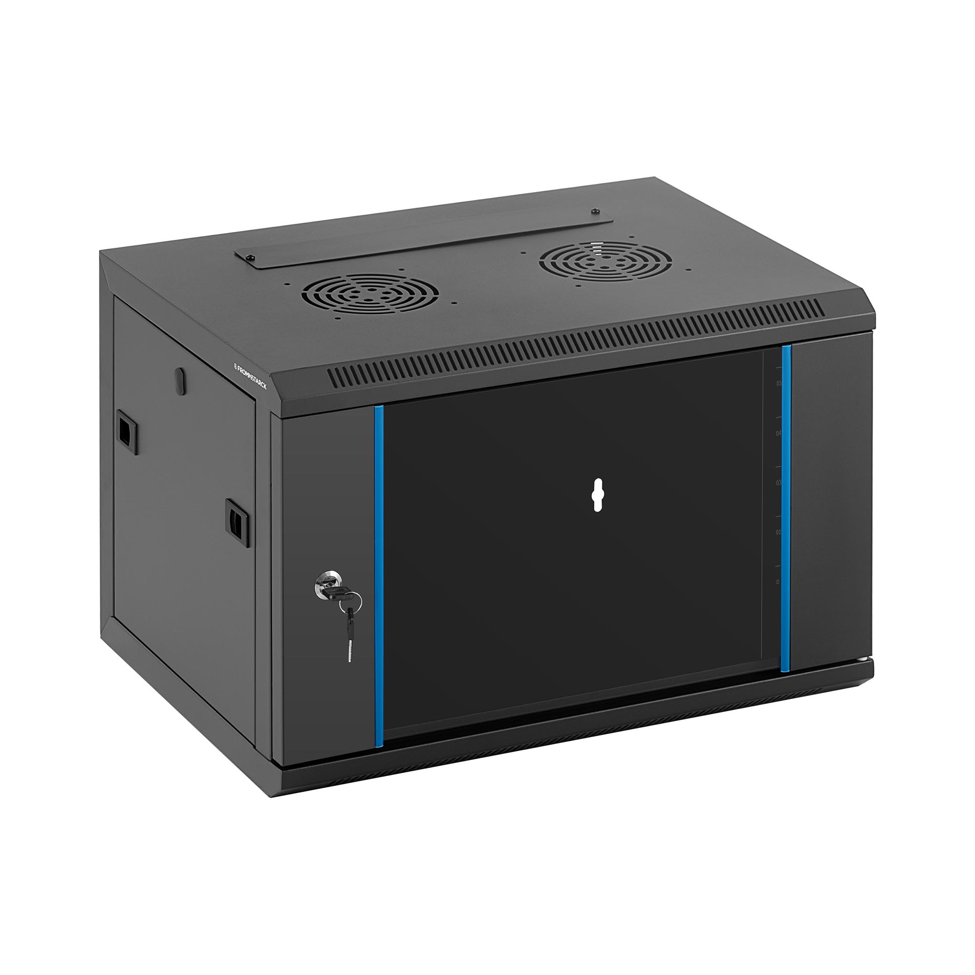 B-zboží Serverová skříň - 19 palců - 6 HE - uzamykatelná - do 60 kg - Černá - odnímatelná boční strana