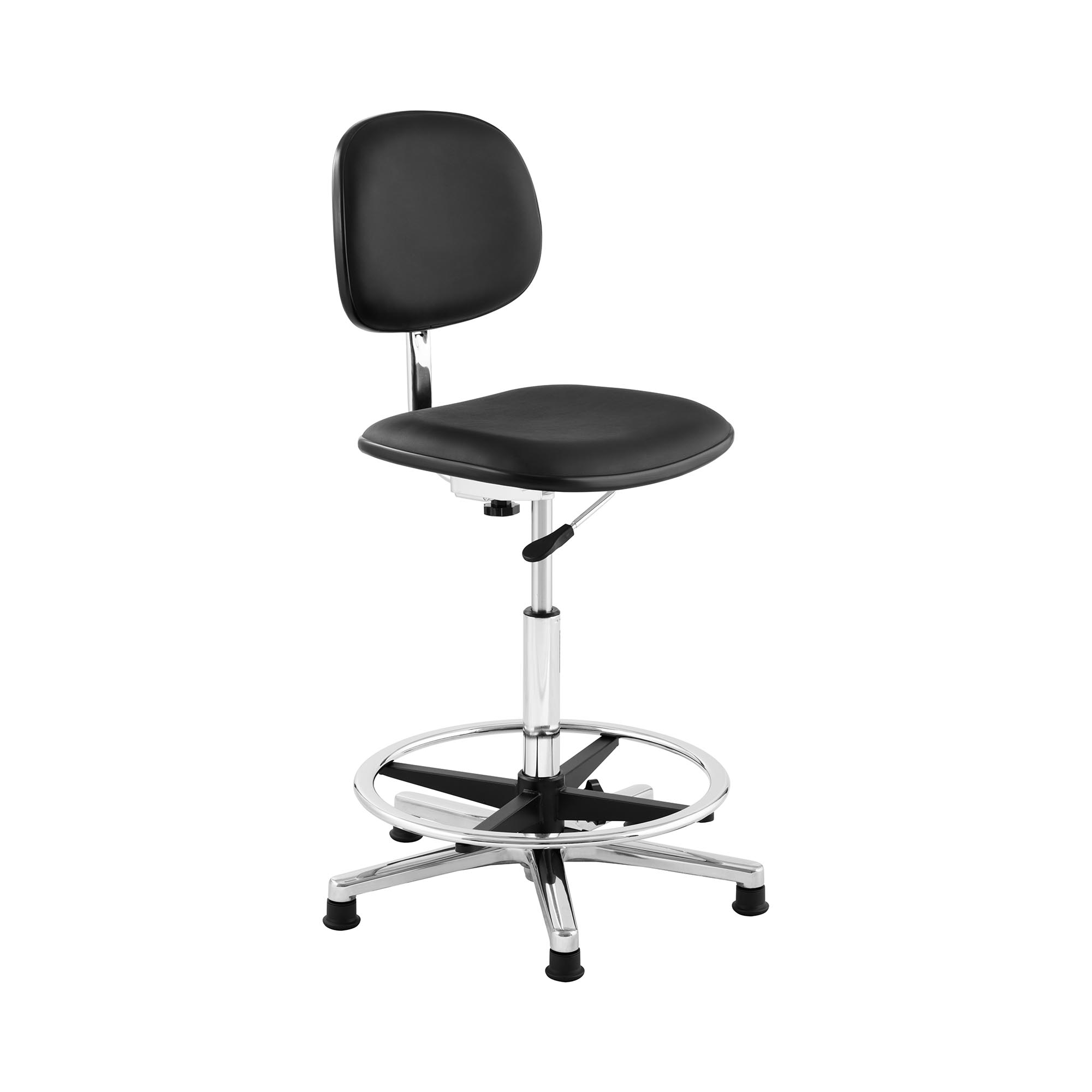 Pracovná stolička kozmetická 120 kg čierna krúžok na nohy výškovo nastaviteľná od 530 do 800 mm - Pracovné stoličky Fromm & Starck