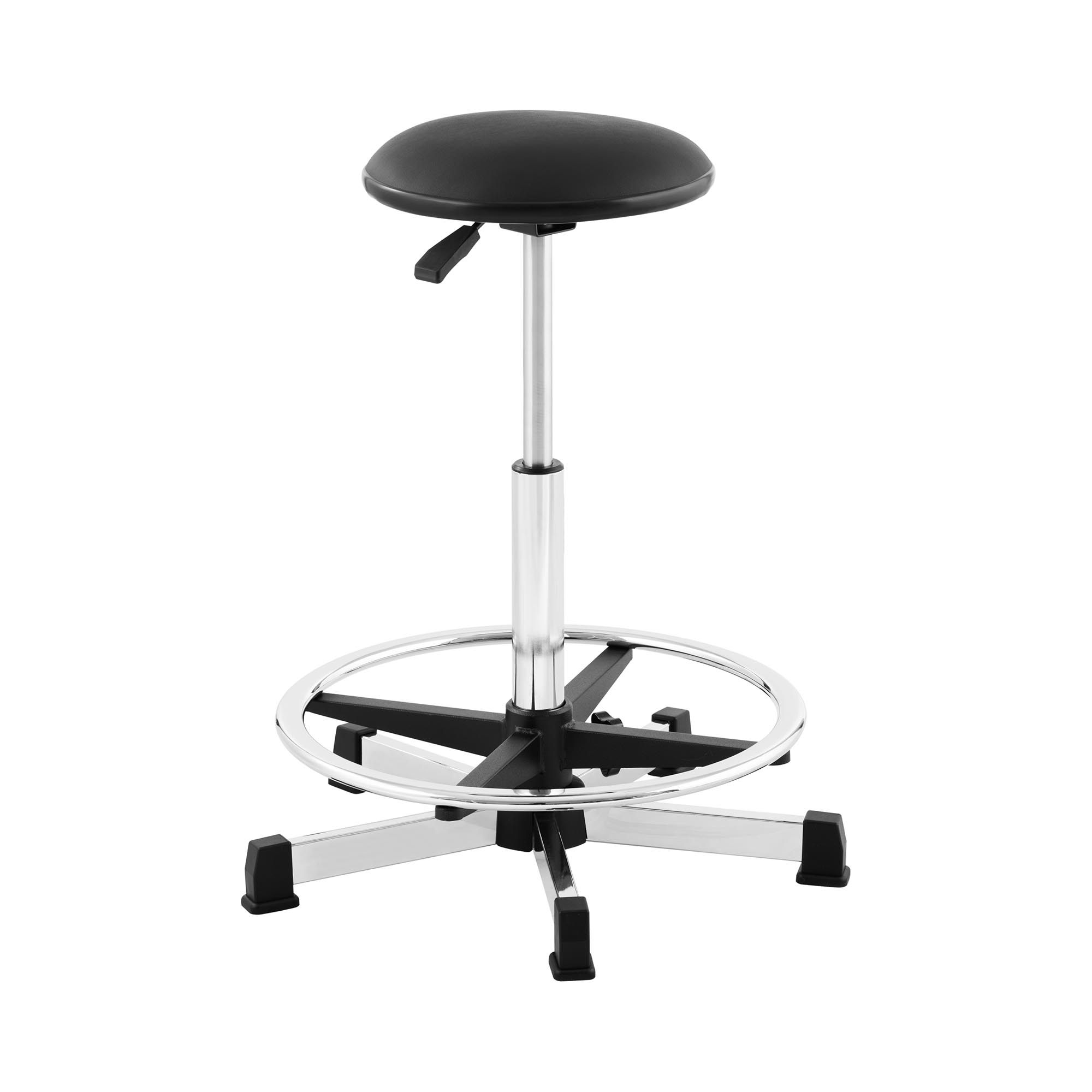 Kozmetická stolička 120 kg čierna krúžok na nohy výškovo nastaviteľný 530 – 800 mm - Pracovné stoličky Fromm & Starck