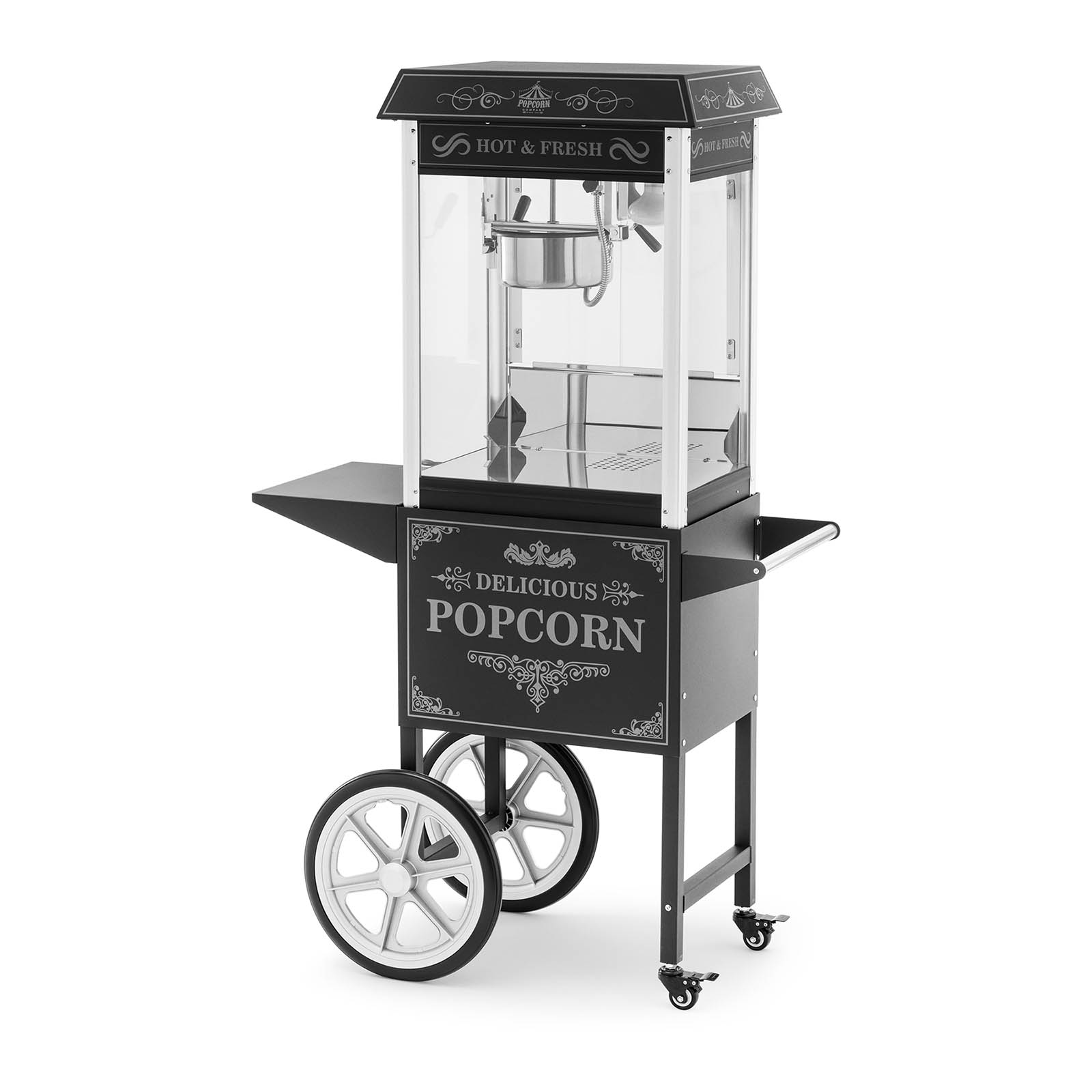 Popcornmachine met trolley - Retro design - 150 / 180 °C- zwart - Royal ...