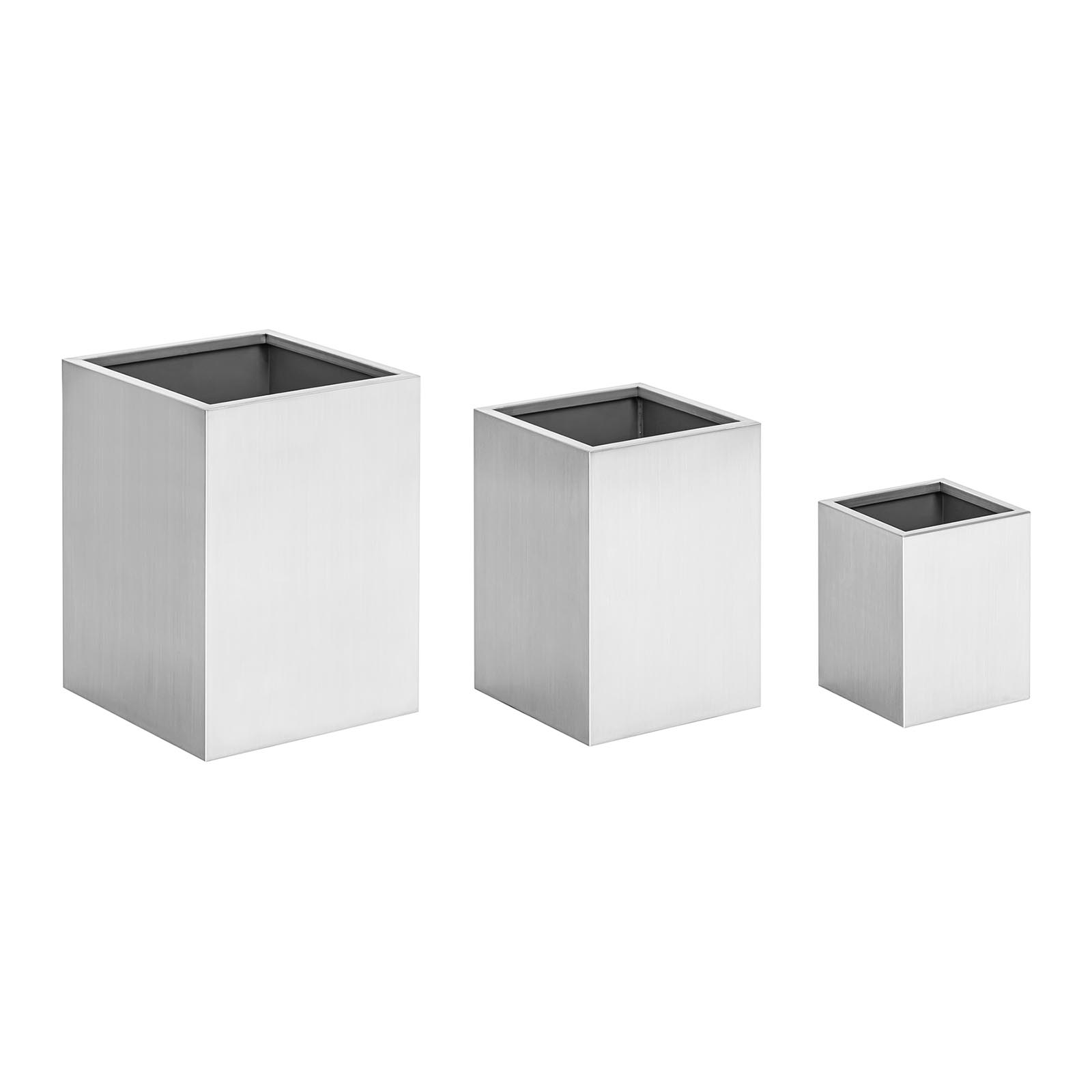 Planter Pot - set of 3 - stainless steel - Royal Catering