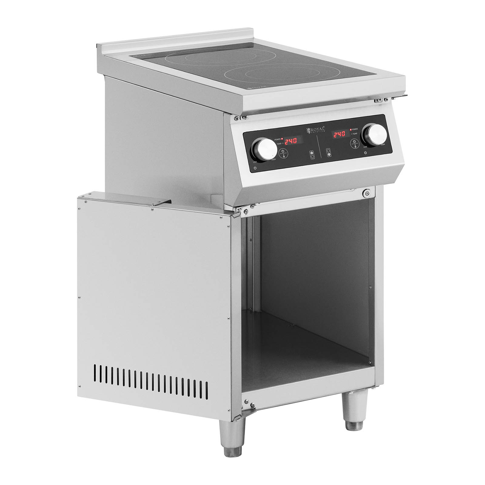 Kuchnia indukcyjna - 8500 W - 2 palniki - 60 - 240°C - miejsce do przechowywania - Royal Catering