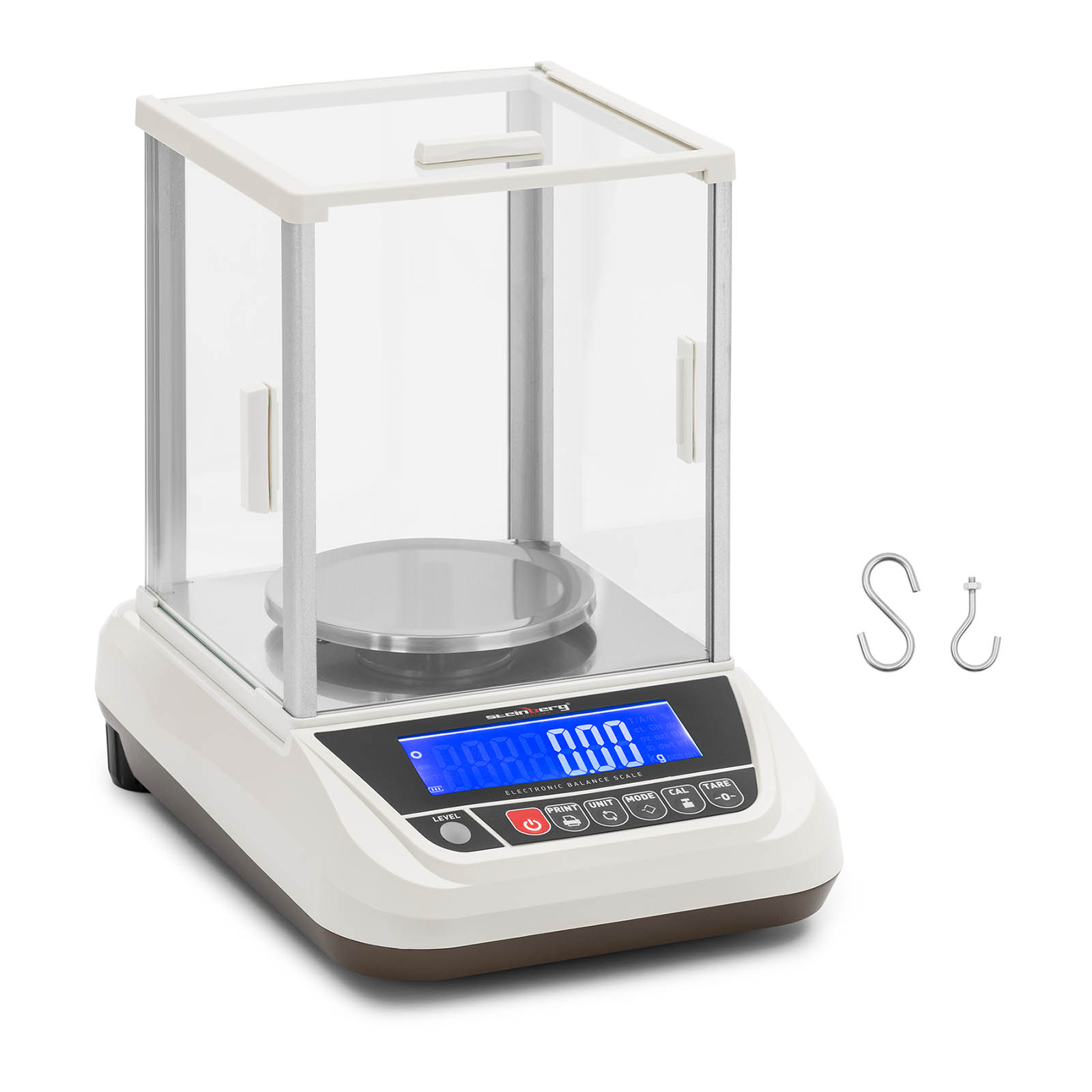 Bilancia di precisione - 2.000 g / 0,01 g - Ø 130 mm - LCD - Protezione dal  vento in vetro