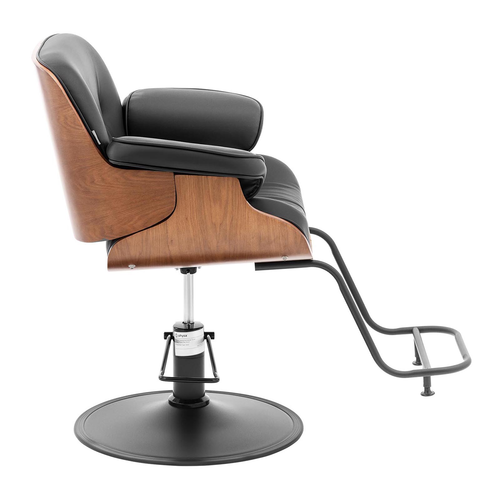 Fotel fryzjerski z podnóżkiem - 830-960 mm - 200 kg - Czarny