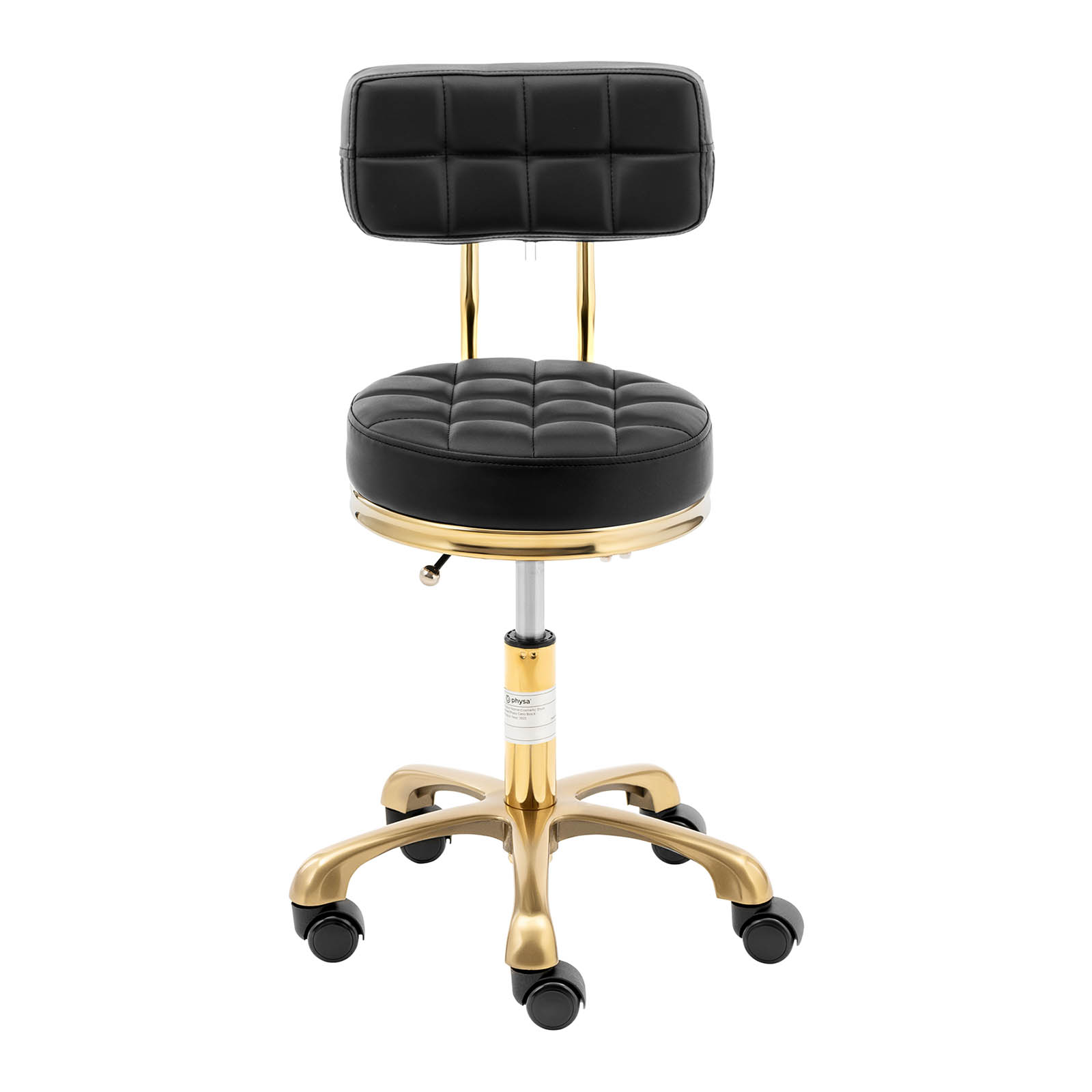 Krzesło kosmetyczne na kółkach - 51 - 66 cm - 150 kg - czarne