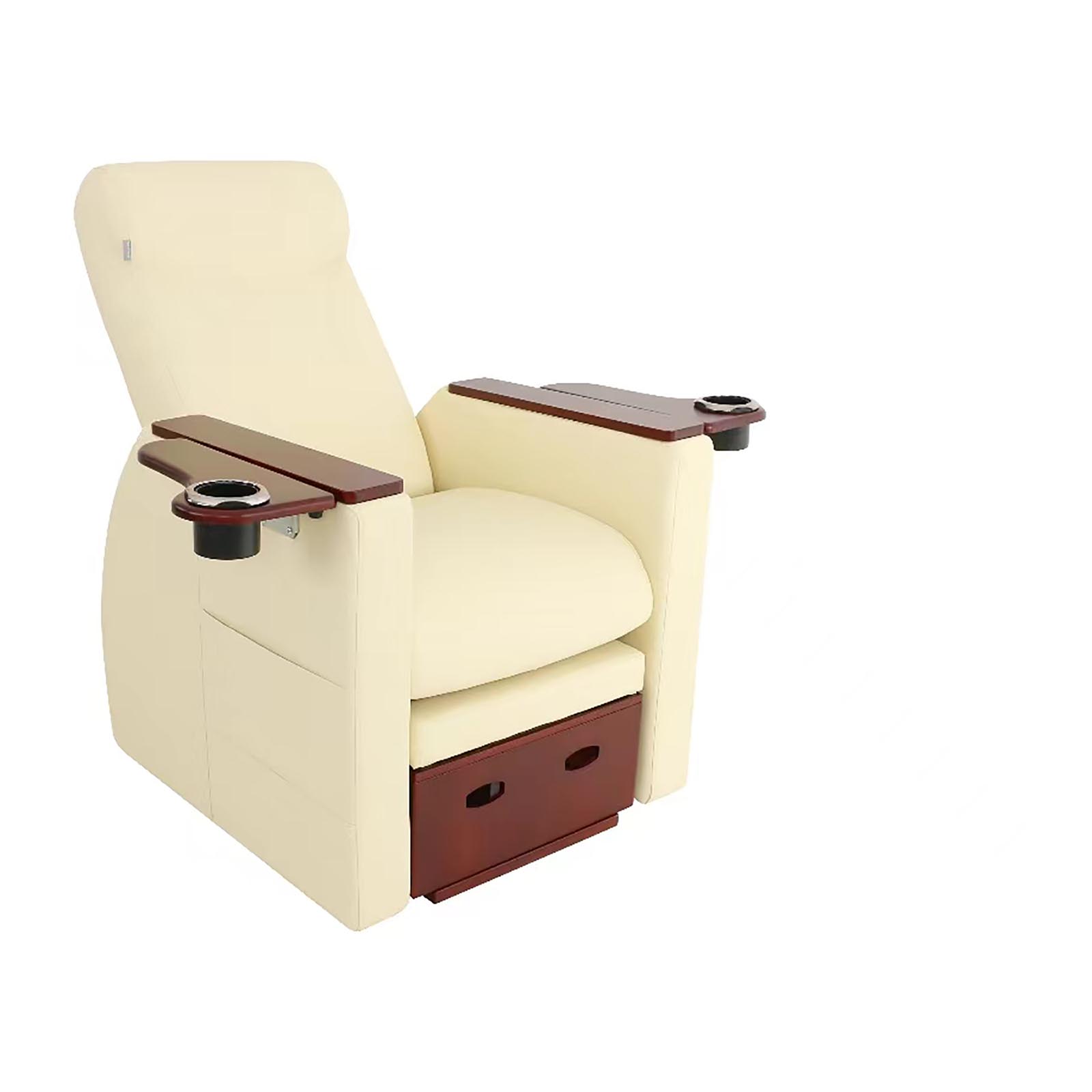 Električni stol za pedikuro - z izvlečnim stolčkom - 60 W - 150 kg - bež