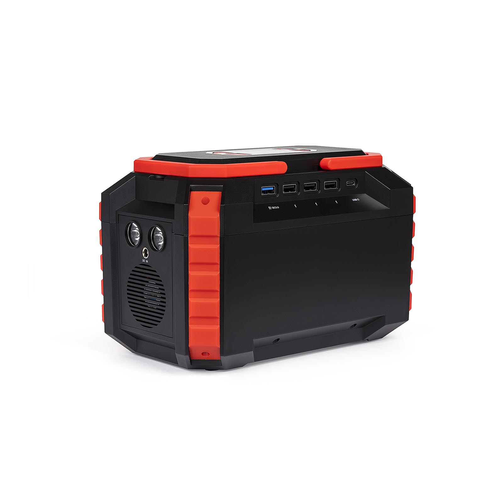 Portable Generator incl. Solar panel - 4 x USB - Quick Charge 18 W - 1 x USB C - 5 x DC - AC 100 - 240 V, 200/300 W