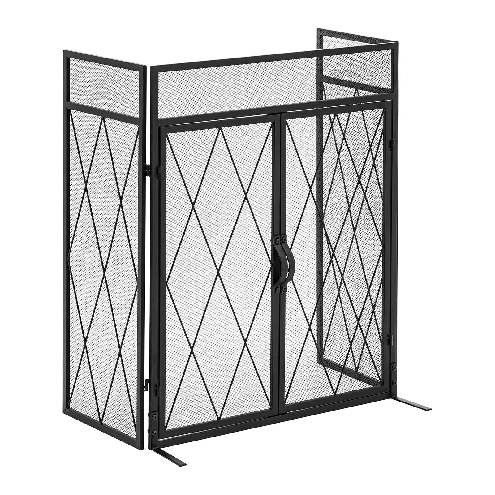 Zaslon za kamin - 127 x 80 cm - z vrati