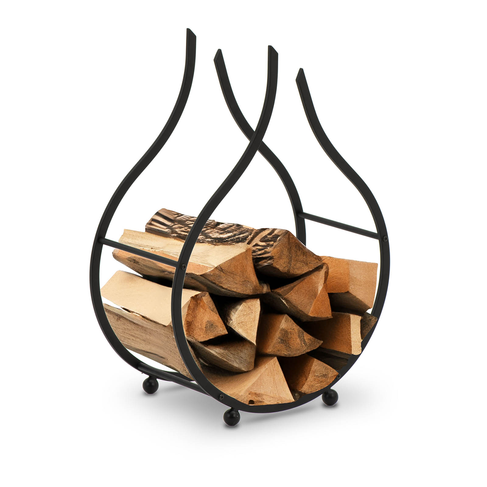 Стелаж за дърва за огрев - 25 кг - стомана - черен