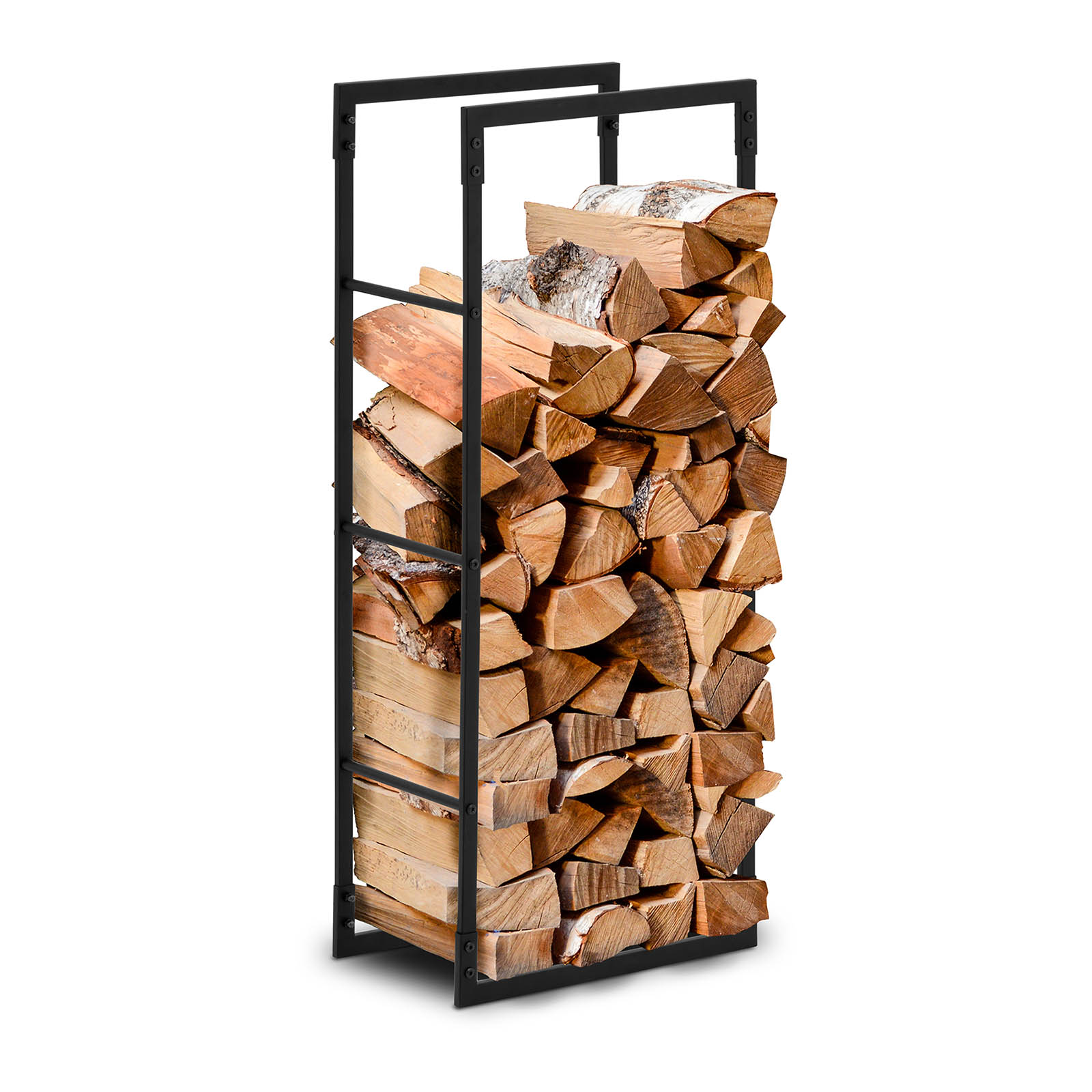 Поставка за дърва за огрев - 25 kg - 40 x 25 x 100 cm - стомана - черно