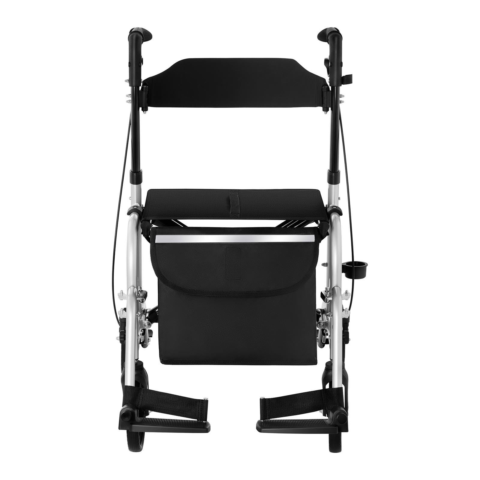 Rollator-Rollstuhl 2-in-1 - silber - 120 kg