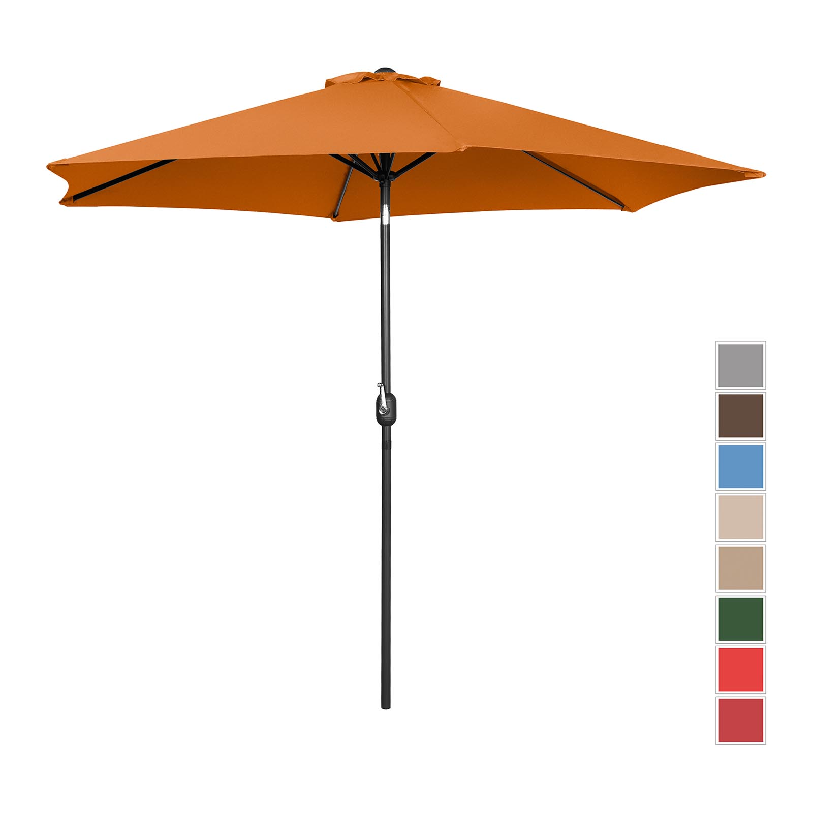 Голям градински чадър - оранжев - шестоъгълен - Ø 300 см - с възможност за накланяне