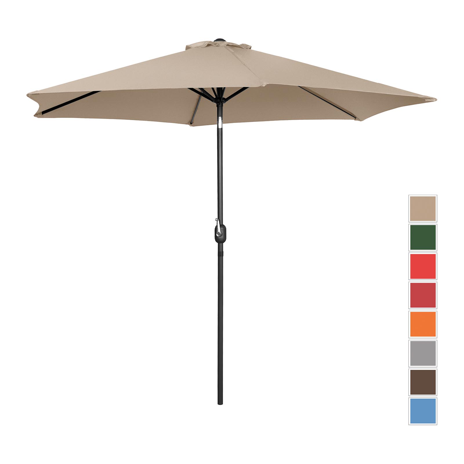 Sonnenschirm groß - cremefarben - sechseckig - Ø 300 cm - neigbar