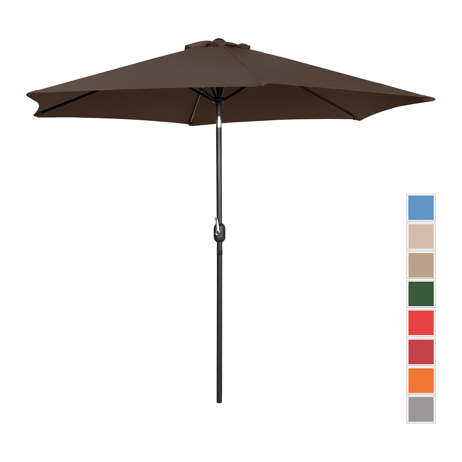 Parasol ogrodowy - brązowy - sześciokątny - Ø300 cm - uchylny