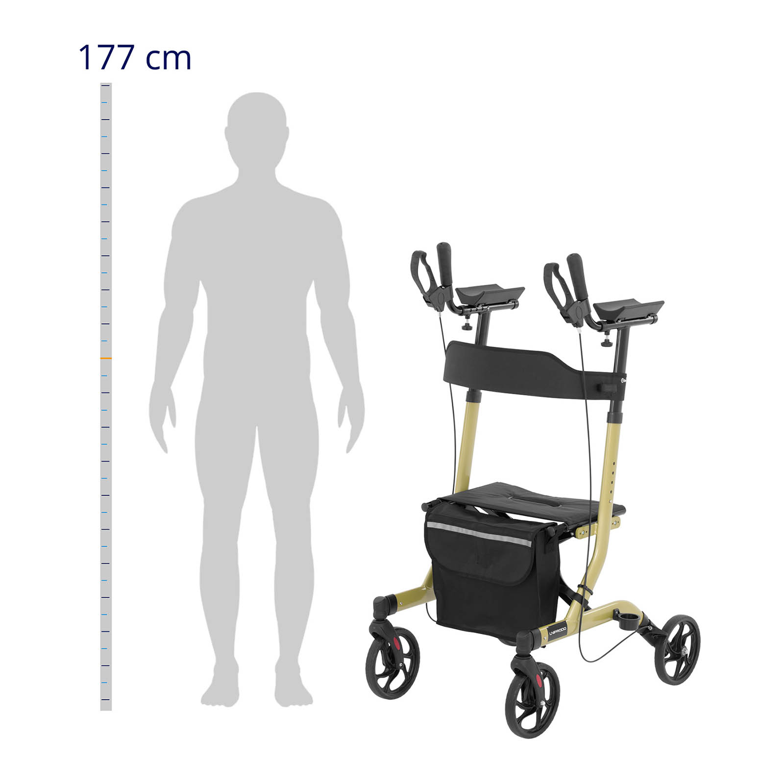 Rollator - Champagner - 136 kg - 1050 - 1150 mm