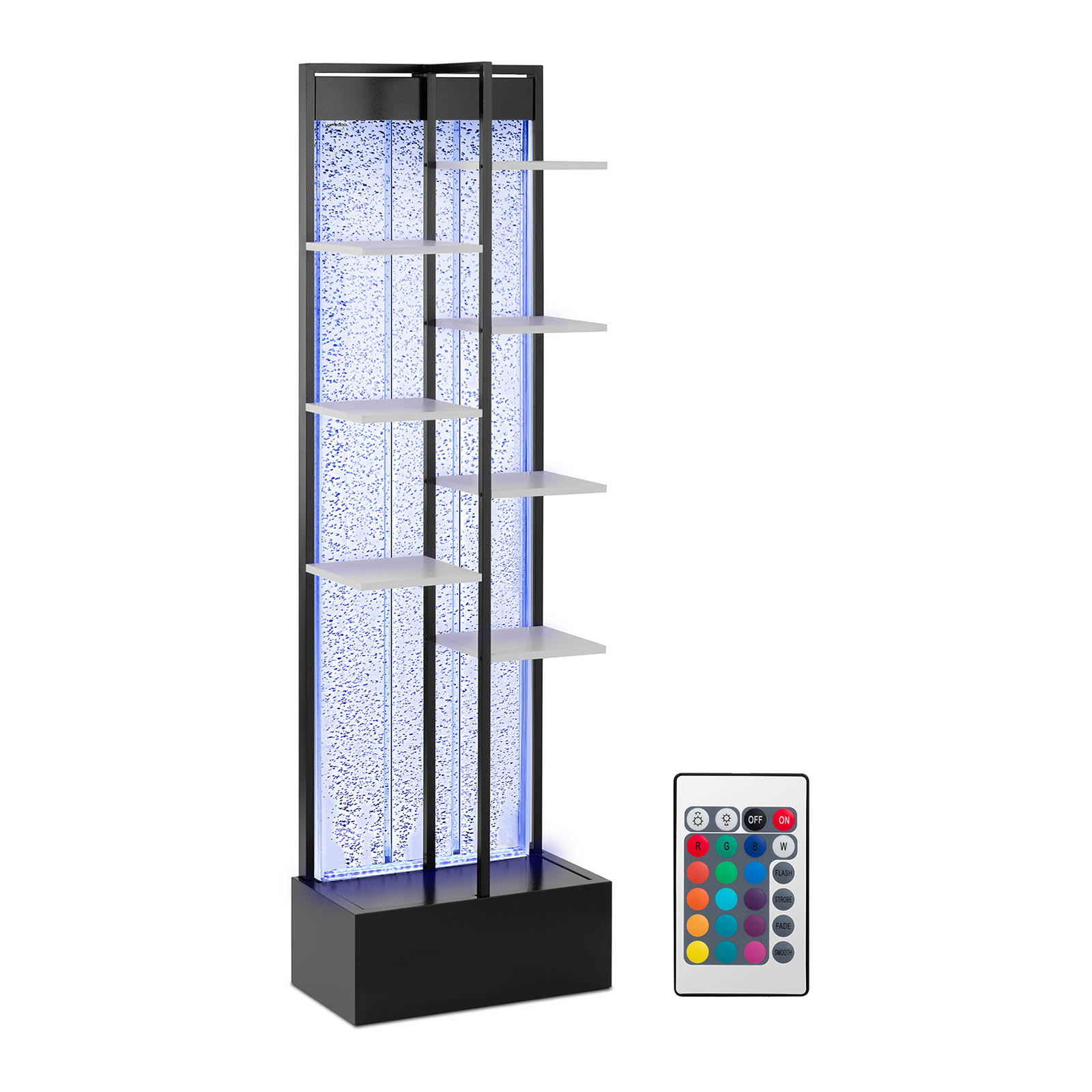 Ścianka wodna bąbelkowa z półkami - LED / RGB - pilot - 0 x 0 x 0 cm